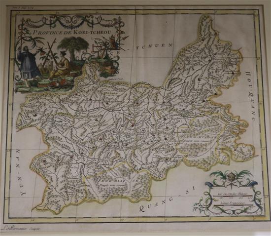 Three French hand-coloured engraved early maps of China, including Bellin, LEmpire de la Chine and DAnville,